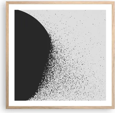Produktbild von Gerahmtes Poster - Rahmen in heller Eiche - Abstraktion Schwarzweiß Geometrie - 60x60 cm - Wand Bild - Wanddeko - Wandbilder - Kunstposter - Wandposter - Bilderrahmen - Bilder - P2NAC60x60-4922