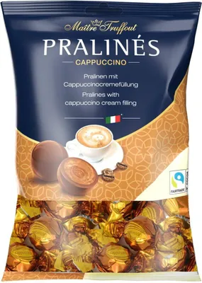 Produktbild von MaitreTruffout Milchschokoladenpralinen mit Cappuccinocreme 125 g