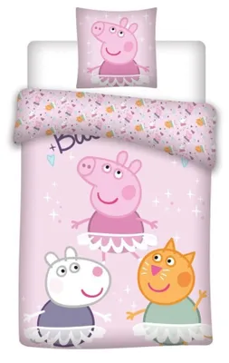 Produktbild von Peppa Pig Bettwäsche Set Bettbezug 140x200cm und Kissenbezug 65x65cm für Kinderzimmer
