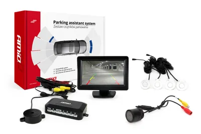 Obrázok produktu pre AMiO Parkovací asistent TFT01 4,3" s kamerou HD-301-IR , 4-senzorové, biele