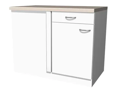 Produktbild von Eckunterschrank Küche - 110 cm breit - Weiß – Witus