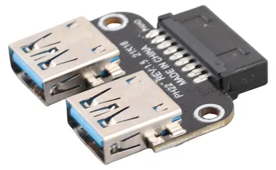 Image de Adaptateur d'extension USB 3.0 vers USB femelle 19 broches / 20 broches