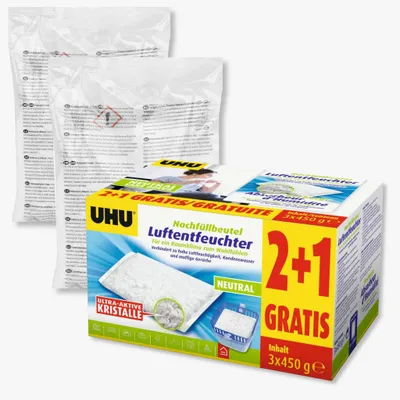 Produktbild von UHU 47135 Luftentfeuchter Nachfüllbeutel 5x450g