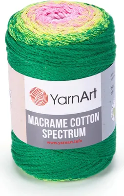 Produktbild von Yarn Art Macrame Bavlna Spectrum 225 m 1309 Pink Green Šňůra