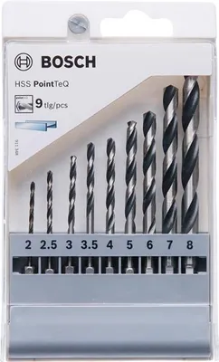 Produktbild von HSS PointTeQ Sechskantbohrer-Set, 9-tlg., 2-8 mm