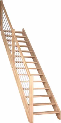 Produktbild von Dolle Raumspartreppe Paris ohne Setzstufen Buche versiegelt Treppenlauf gerade Edelstahlrohre