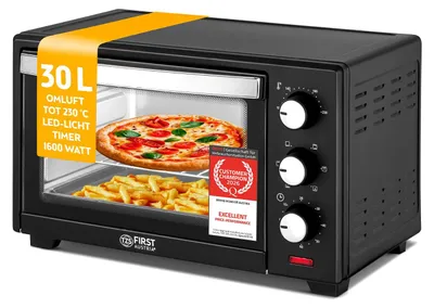 Minibackofen 30L 1600W, stufenlose Temp. bis 230°C, Timer