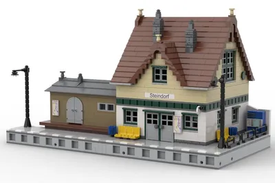 Immagine prodotto di Stazione ferroviaria modulare di una piccola città Steindorf Railway Train City 1.963 blocchi da costruzione a morsetto