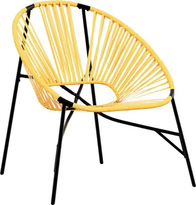 Image de vidaXL Chaise de jardin en forme d'œuf noir et jaune Poly rotin