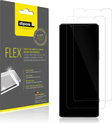 Produktbild von Sony Xperia 1 IV + V: 2x Schutzfolie 100% Displayabdeckung dipos Flex