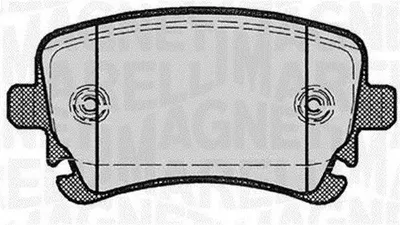 Produktbild von MAGNETI MARELLI Bremsbeläge Satz Hinten Bremsklötze für VW Transporter V Bus (7HB, 7HJ, 7EB, 7EJ, 7EF, 7EG, 7HF, 7EC) 363916060602