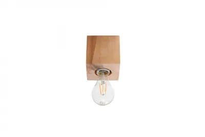 Image de Plafonnier ARIZ en bois naturel 1xE27 15W bois 10x10x10cm Sollux Lighting