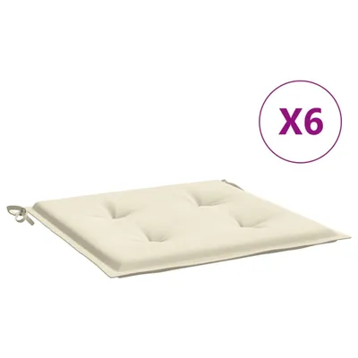 Produktbild von vidaXL Gartenstuhl-Kissen 6 Stk. Creme 40x40x4 cm Oxford-Gewebe