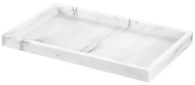 Produktbild von Badezimmertablett Harz Schminktisch Organizer Deko Rechteckig 25.5 x 15.5 x 2 cm Kies Weiß