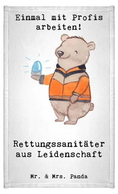 Produktbild von Mr. & Mrs. Panda Handtuch Rettungssanitäter Leidenschaft - Weiß - Geschenk, Gästetuch, Klein, gäste wc, baumwolle, Kleines