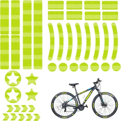 Produktbild von Reflektoren Fahrrad, Fahrrad Aufkleber Reflektor Sticker, 42 Stück Fahrradaufkleber Reflektorband, Reflektierende Aufkleber Kleidung, für Helm Kinderwagen Kinderroller Fahrräder