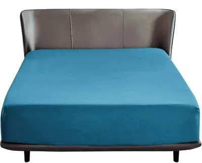Productafbeelding van Ibenzoa® Spannenlaken 180 x 200 cm – 100% polyester microvezel, zacht, turquoise, met elastische rand rondom, geschikt voor boxspringtoppers tot 30 cm