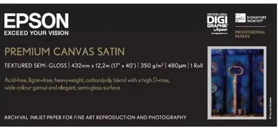 Immagine prodotto di Epson Premium Canvas Satin 43,2 cm x 13 m 350 g S 041846