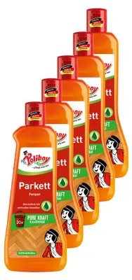 Produktbild von Poliboy Parkett Pflege Konzentrat 5er Set - 2,5L, Inhalt jeweils 500ml, Reinigung & Pflege