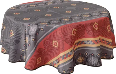 Runde Tischdecke 160 cm, fleckabweisend, Polyester, rot