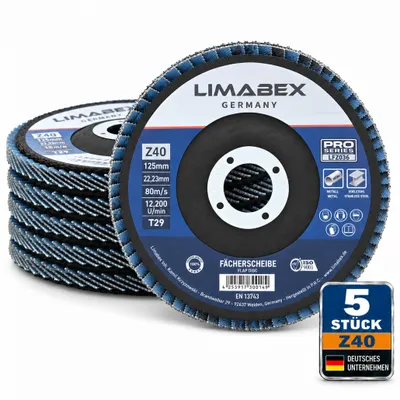Produktbild von Fächerscheiben 125 mm Metall Stahl Edelstahl Z40 Lamellenscheiben INOX 5 Stück PRO Series