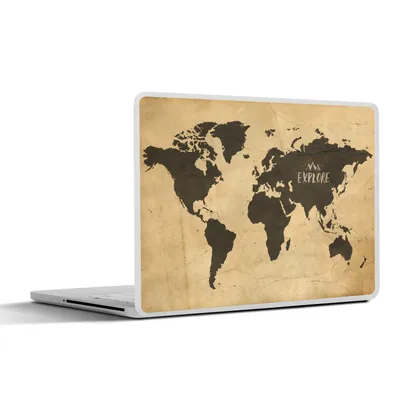 Produktbild von MuchoWow® Laptop Aufkleber Sticker Cover Weltkarte - Erforschen - Vintage 30x21 cm - Sticker für Laptop - Selbstklebend