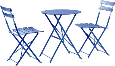 Produktbild von Harbour Housewares 2-Sitzer Sussex Bistro-Set – rund – Marineblau
