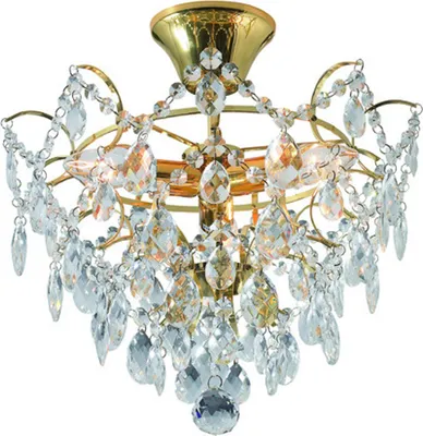 Produktbild von Kristall Deckenleuchte ROSENDAL Golden 3 Glühbirnen
