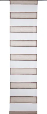 Produktbild von Flächenvorhang - Weiß - Braun - 60 x 245 cm - mit Streifen