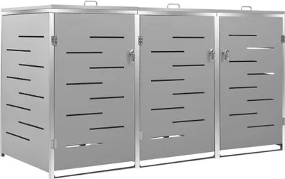 Produktbild von vidaXL Mülltonnenbox für 3 Tonnen 207x77,5x115 cm Edelstahl