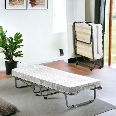 Image de Banzi - Lit Pliable, Blanc, Matelas Inclus  Italy