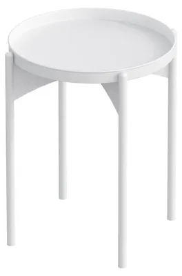 Image de Table basse d'appoint en métal blanc 44 x 57 x 44 cm