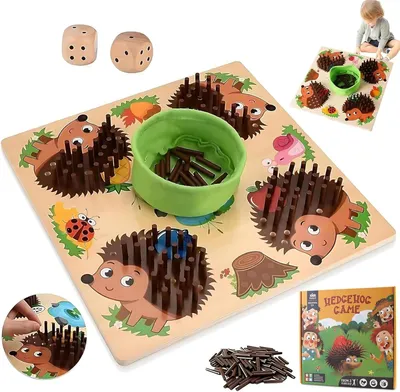 Produktbild von Igel Steckspiel Holz,Montessori Spielzeug,Mathe Feinmotorik Spiel & Zählspielzeug,Igel Steckspiel Pädagogisches Sensorisches für Kinder, Montessori