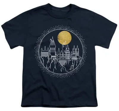 Image de T-shirt pour enfants Harry Potter, "Pleine lune à Poudlard", référence TV37113 (taille 128), couleur marine