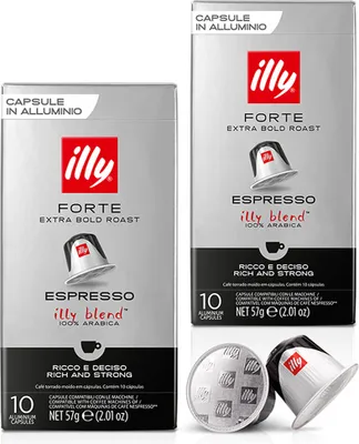 Produktbild von Illy Nespresso Forte Extra Bold Roast 2x10 Kapseln 100% Arabica Espresso