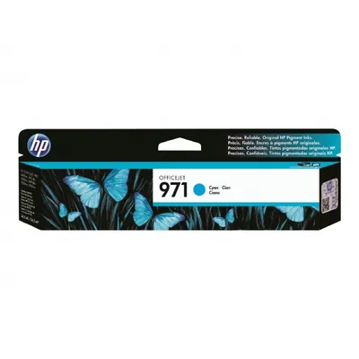 Obrázek produktu pro HP 971 Azurová originální inkoustová kazeta, Standardní výtěžnost, Azurová, Inkoust na pigmentové bázi, 24,5 ml, 1 kusů, 2500 str.