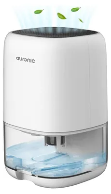 Produktbild von Auronic Luftentfeuchter - Entfeuchtet 450ml pro Tag im Haus - 1L Wassertank - LED - Feuchtigkeitsabsorber für Wohnzimmer, Schlafzimmer & Badezimmer - Dehumidifier - Weiß