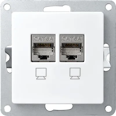 Produktbild von Netzwerk-Dose McPower "Flair", CAT6A, vollgeschirmt, UP, weiß, matt