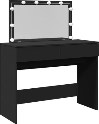 Produktbild von vidaXL Schminktisch mit LED-Beleuchtung Schwarz 100x40x120 cm