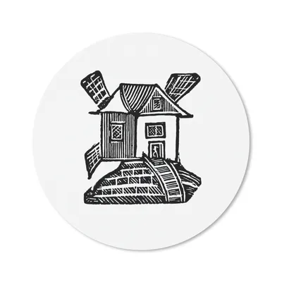 Produktbild von MuchoWow® Mauspad Mousepad Retro - Vintage - Windmühle 50x50 cm - Mousepads - Maus Mat - Pad - Mausunterlage - Vinyl