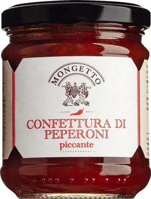 Produktbild von Mongetto Confettura di peperoni piccante - Paprikakonfitüre mit Chili
