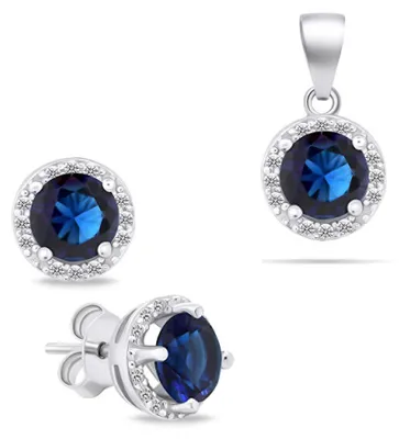 Immagine prodotto di Set di gioielli in argento con zirconi SET230WB (orecchini, ciondolo)