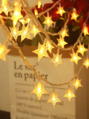 Lichterkette mit 40 LED-Sternen, 6 m, warmweiß, batteriebetrieben