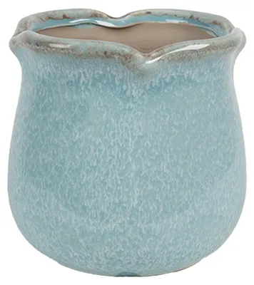 Image de Clayre & Eef Pot de fleurs intérieur Ø 12x12 cm Bleu Céramique