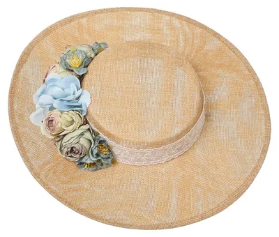 Productafbeelding van Solidchoice - Vintage Zonnehoed voor Dames met Bloemen voor Feestjes en Zomer