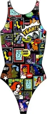 Produktbild von Turbo Yeah Comic Badeanzug Mehrfarbig 5-6 Years Mädchen Mehrfarbig 5-6 Years