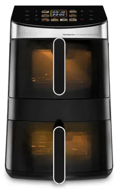 Heißluftfritteuse 11,5 l, 2 Fächer, 2500 W, 8 Programme, Touchscreen