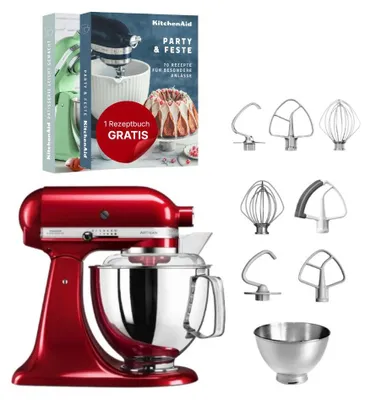 Produktbild von KitchenAid 4,8 L 5KSM175 Artisan Küchenmaschine inkl. Edelstahl-Werkzeugen Liebesapfelrot