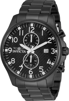 Produktbild von Invicta Specialty 0383 Herrenarmbanduhr - Quartz Uhrwerk - Edelstahl mit schwarzem Zifferblatt - 48 mm