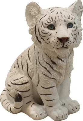 Produktbild von Tiger Baby Kind weiß Katze Skulptur Deko Afrika Figur Statue Löwe Tigerfigur